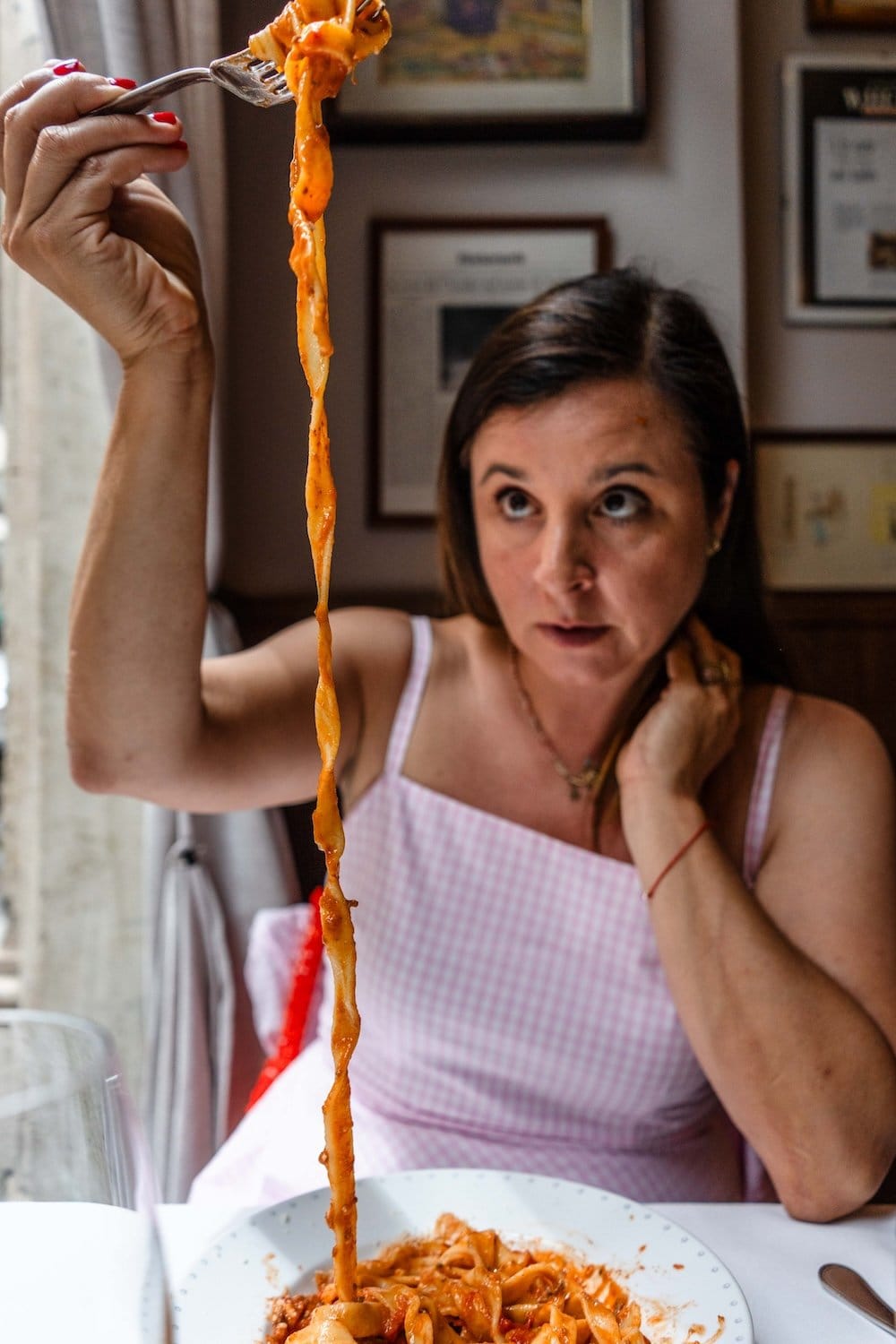 Fettuccine con rigaglie di pollo at Armando al Pantheon | Katie Parla