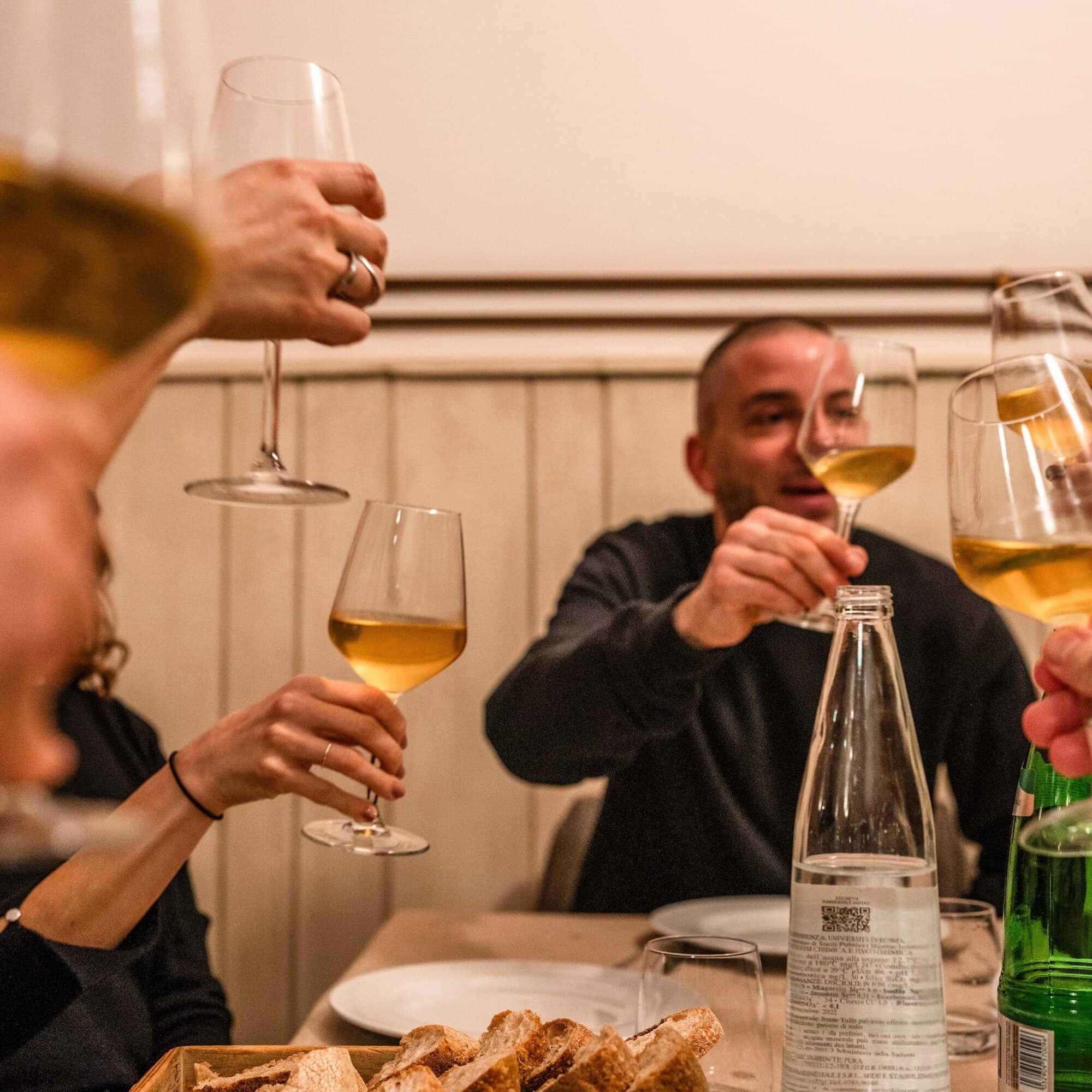 Cheers at dinner