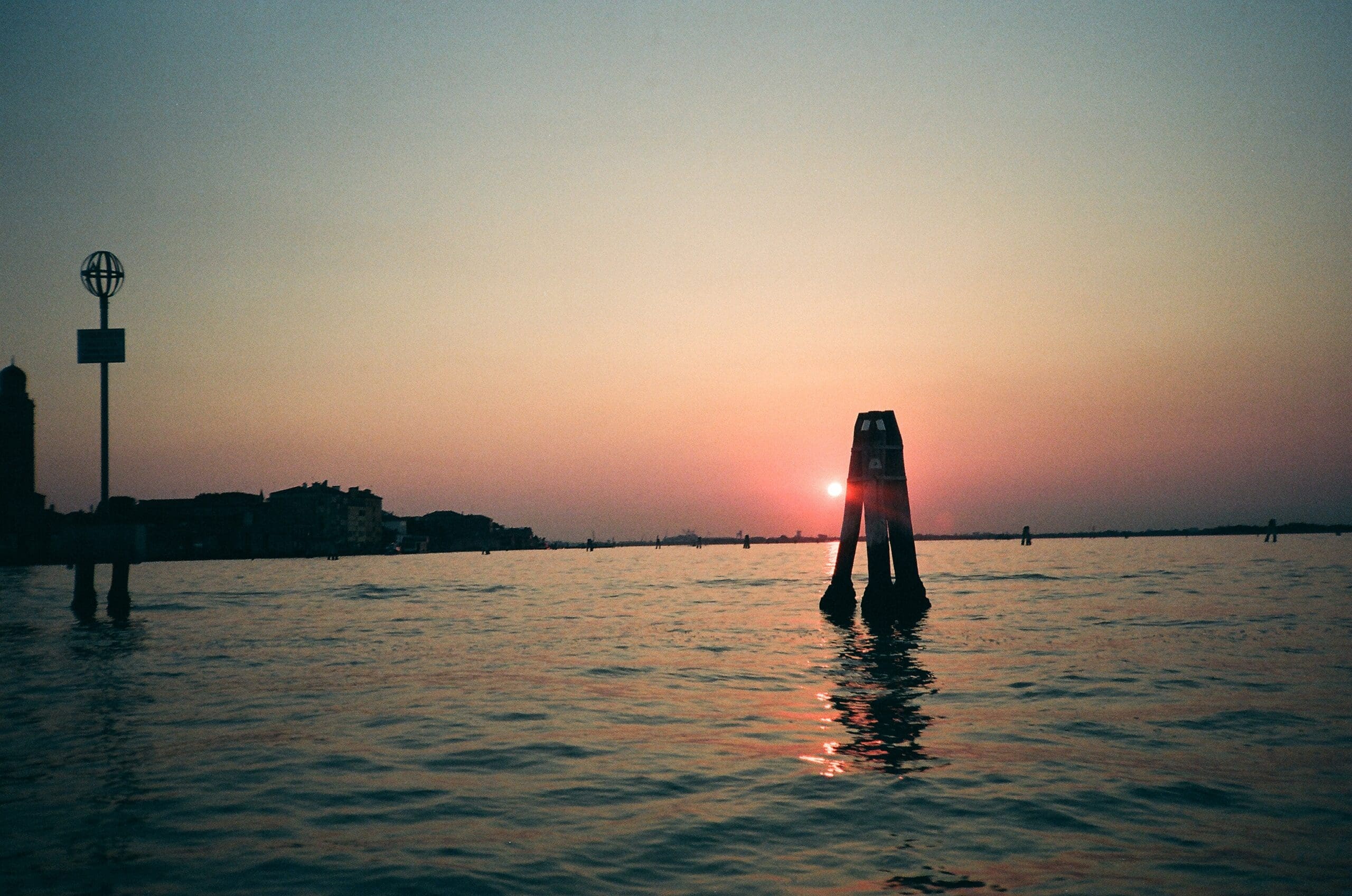 Sunset over Venice lagoon