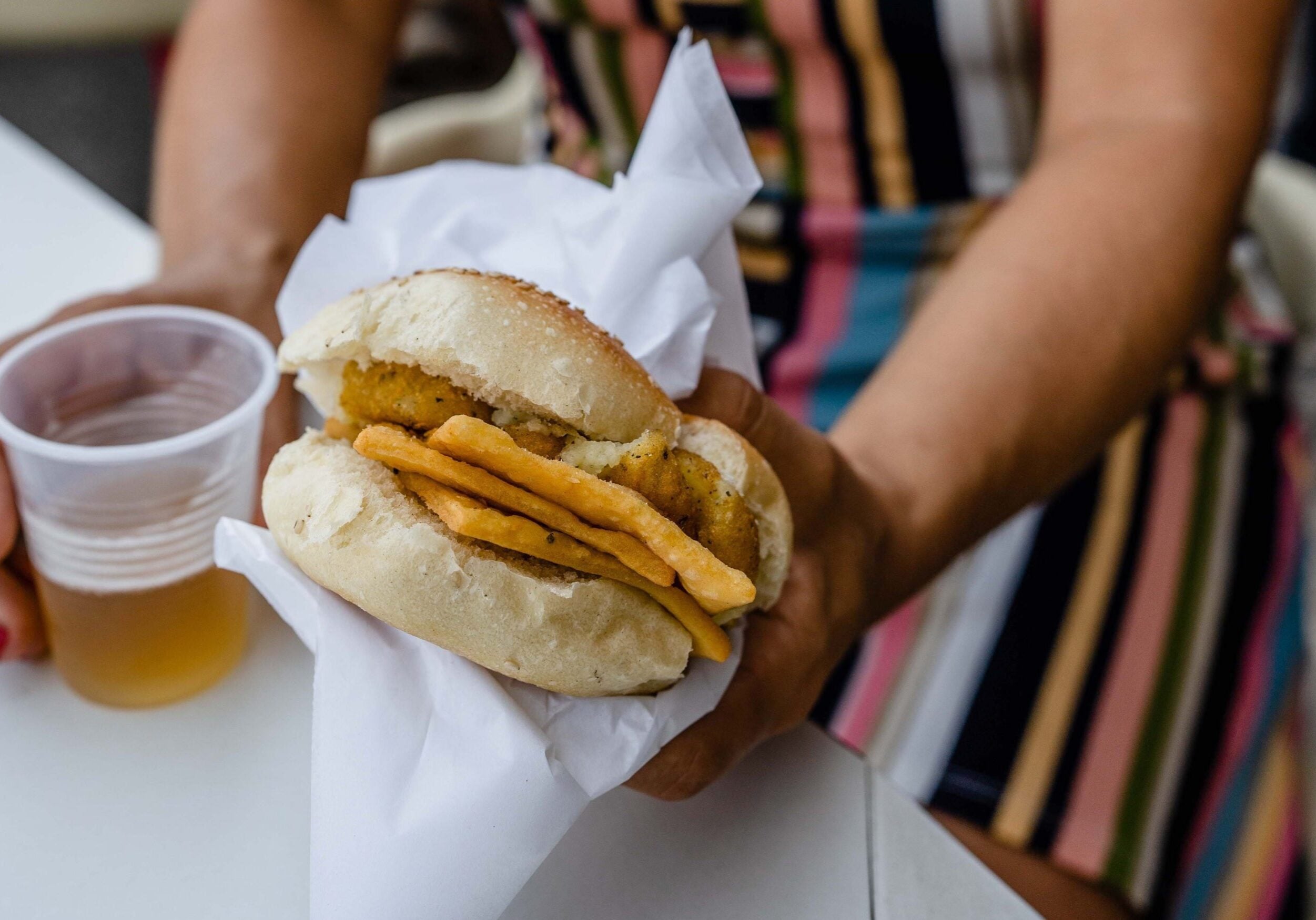 Panelle sandwich in the Cala, Palermo | Katie Parla